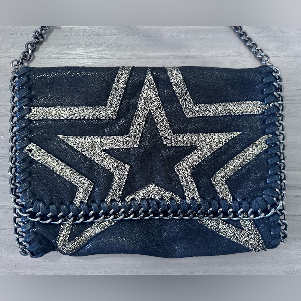 Black crossbody with gold star detail